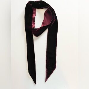 Eileen Fisher Velvet Skinny Scarf Burgandy